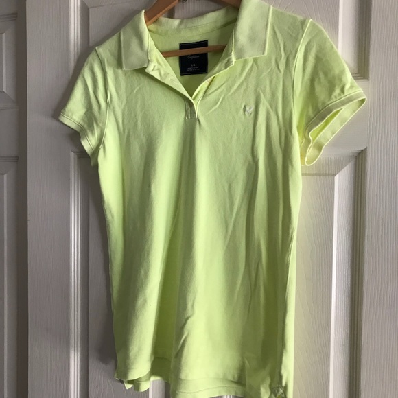 American Eagle Fluorescent Green POLO SHIRT - Picture 1 of 5